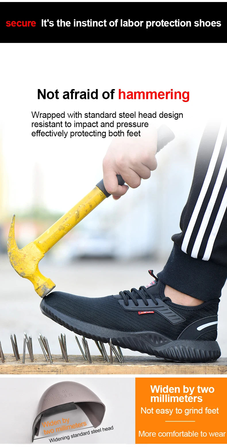 🛠️ Steel Toe Work Sneakers – Indestructible Safety & Style