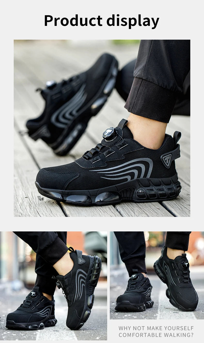 👟 Rotary Button Safety Shoes – Fashion Meets Protection