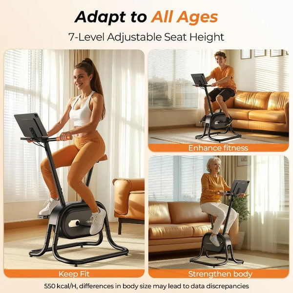FEIERDUN Smart Upright Exercise Bike with Bluetooth & App