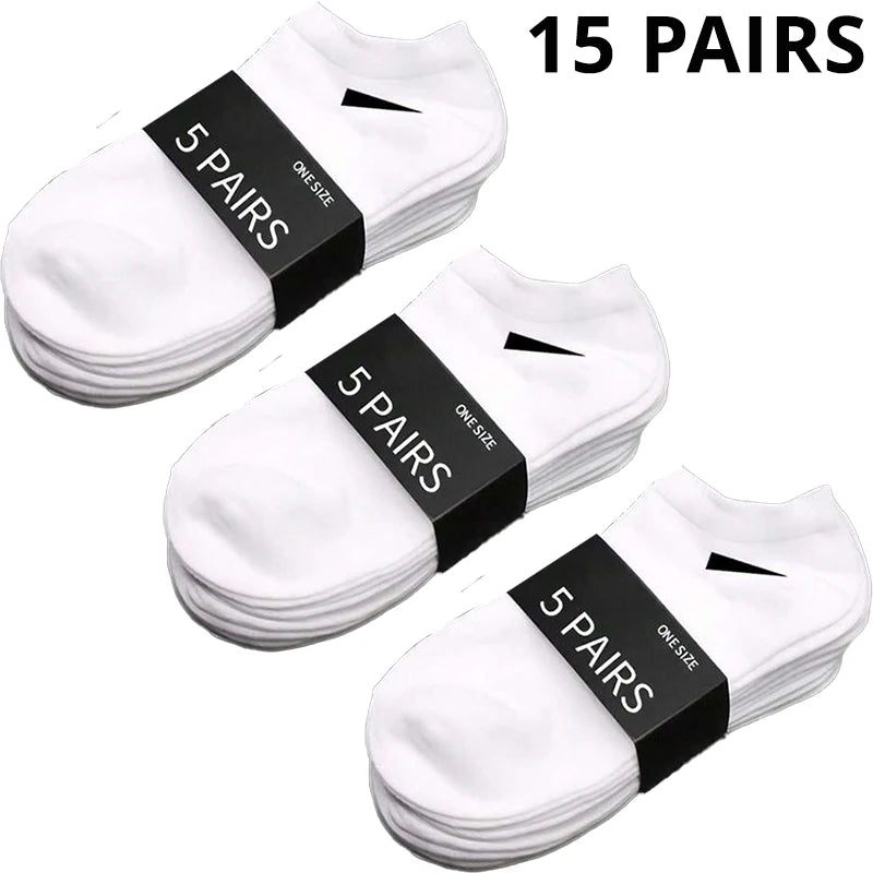 Unisex Casual Plain Color Boat Socks – Breathable, Sweat-Absorbing Comfort All Day