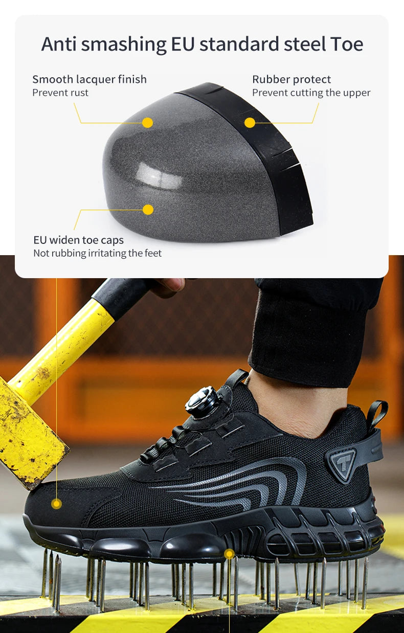 👟 Rotary Button Safety Shoes – Fashion Meets Protection