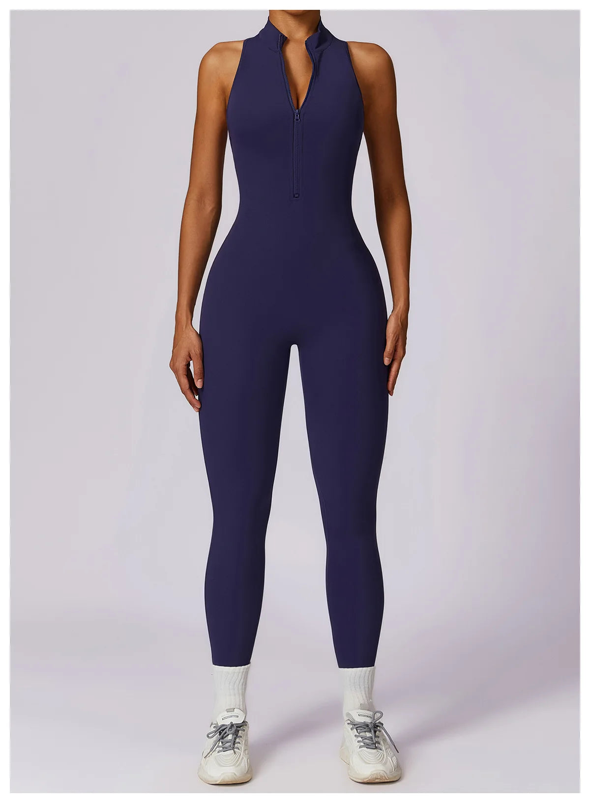 🔥 Women’s V-Back One-Piece Sports Jumpsuit – Backless Workout Bodysuit