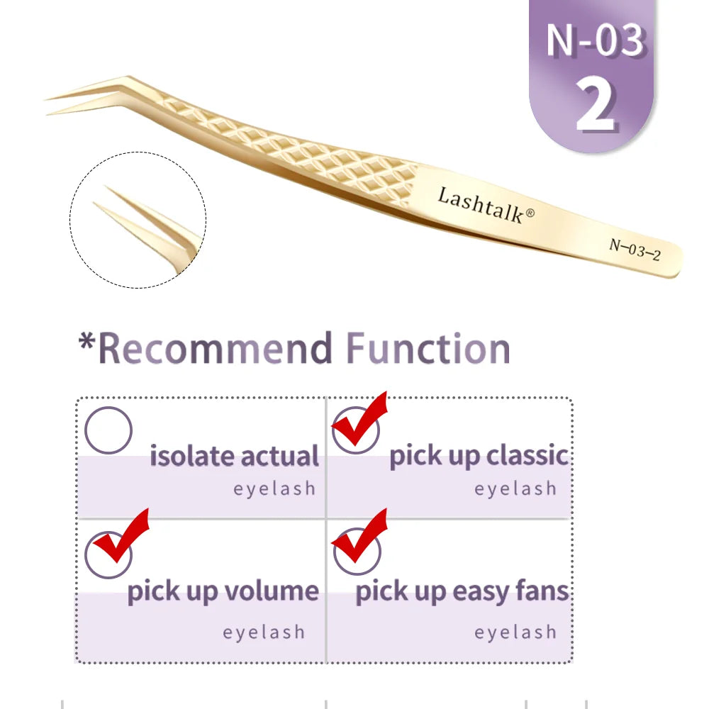 Lashtalk Precision Fiber Tip Tweezer – Diamond Grip, Flawless Lash Control