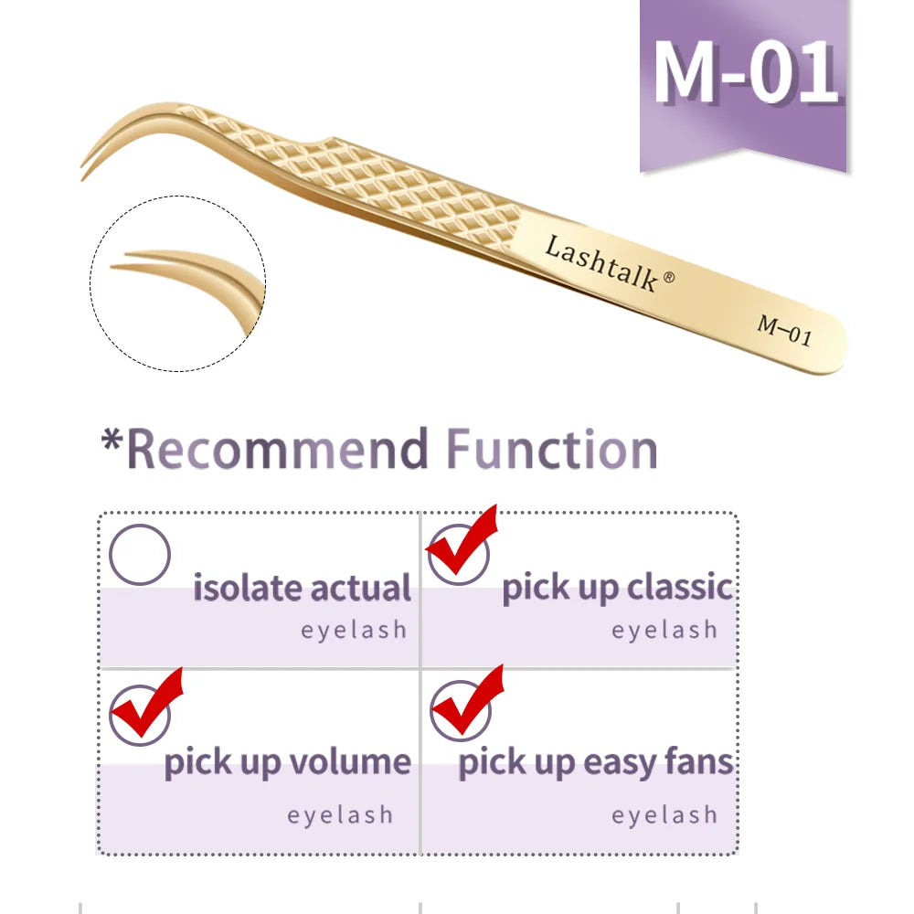 Lashtalk Precision Fiber Tip Tweezer – Diamond Grip, Flawless Lash Control