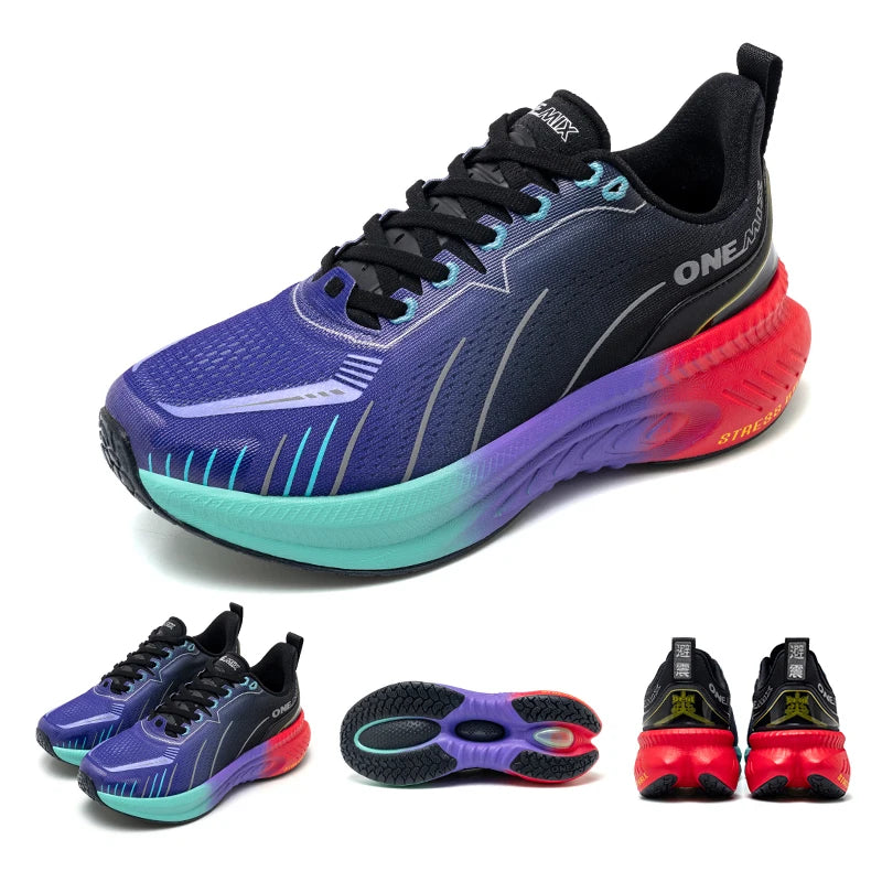 👟 ONEMIX White Road Running Shoes – Air Cushion Comfort & Performance