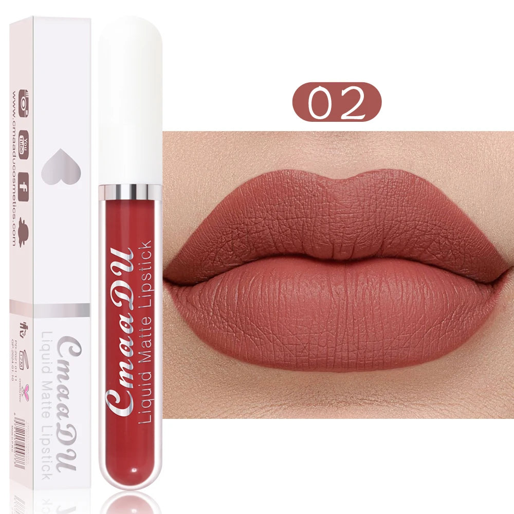 💋 CmaaDu Matte Lip Gloss Liquid Lipstick – Long-Lasting, Waterproof Red Tones