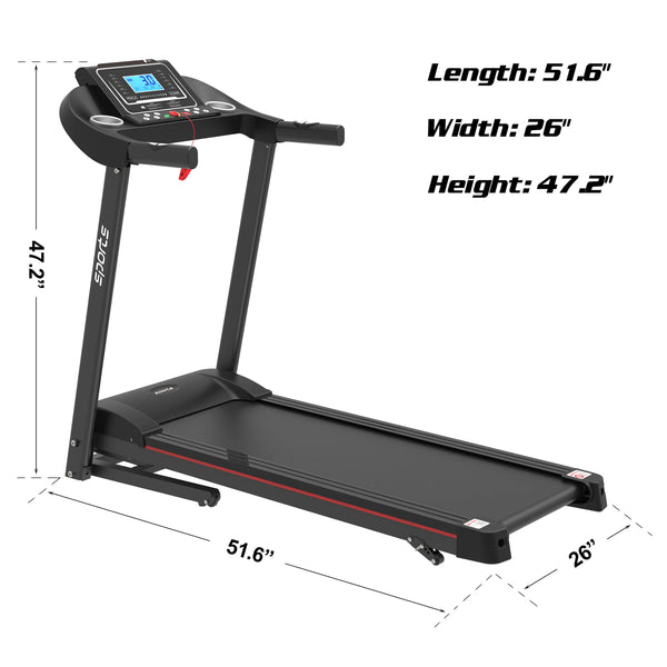 Smart Folding Motorized Treadmill with Manual Incline & MP3