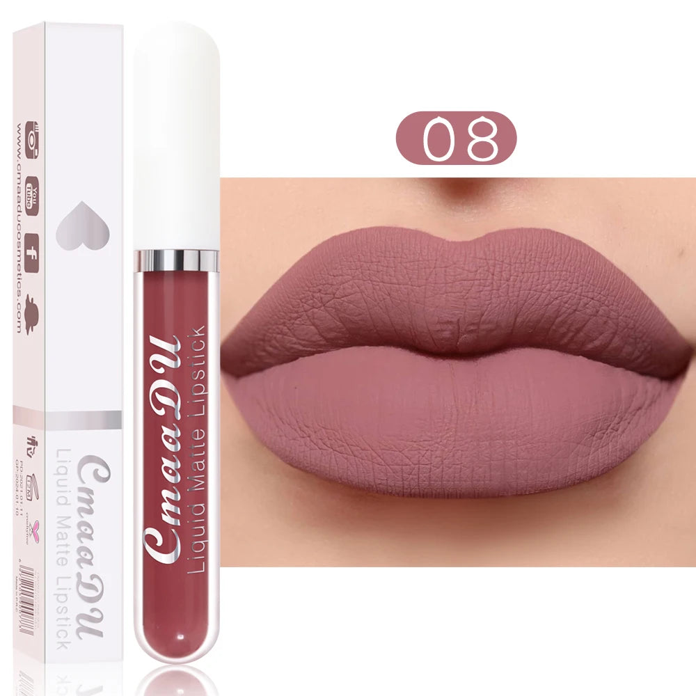 💋 CmaaDu Matte Lip Gloss Liquid Lipstick – Long-Lasting, Waterproof Red Tones