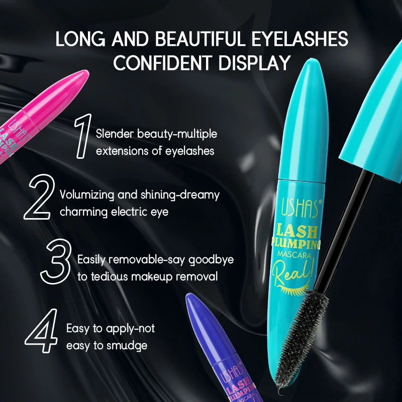 🌟 USHAS Ultra Long Lasting 4D Waterproof Mascara – Fiber Lash Extension