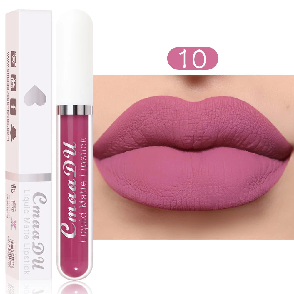 💋 CmaaDu Matte Lip Gloss Liquid Lipstick – Long-Lasting, Waterproof Red Tones