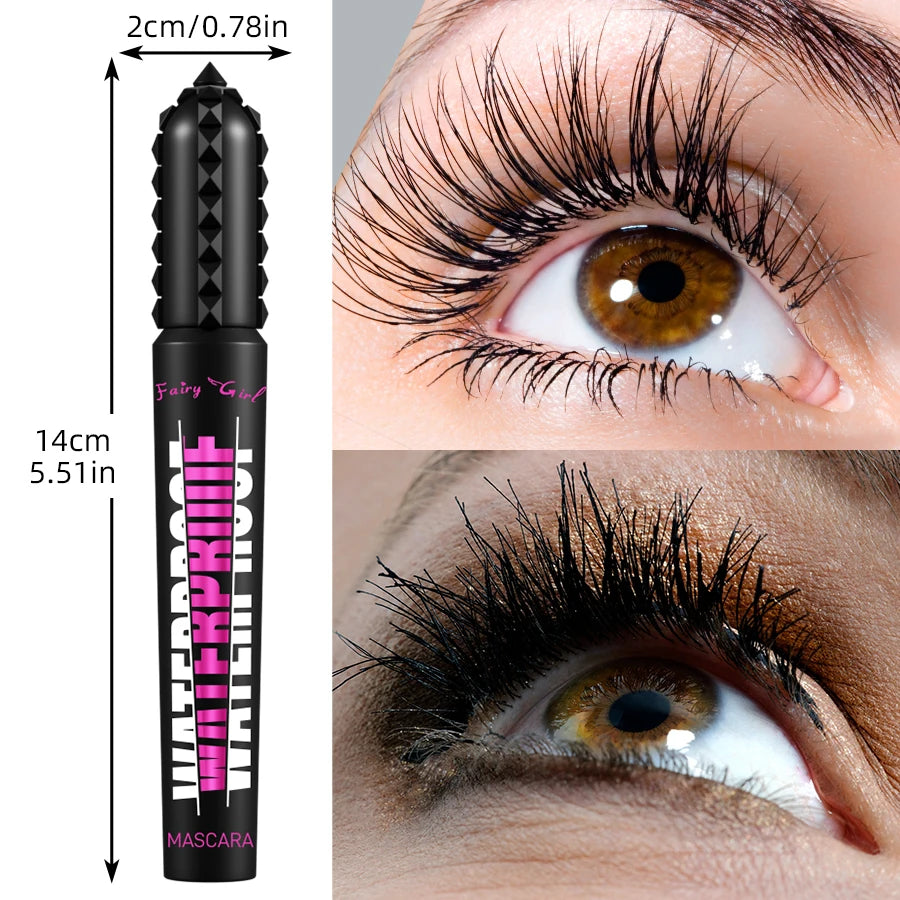 Black Waterproof Mascara – 4D Lengthening & Volumizing Effect