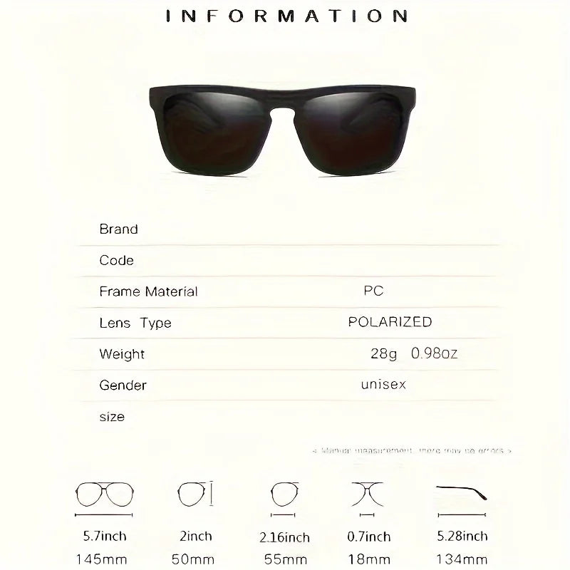 2pcs Square Polarized Sunglasses – Summer-Ready Style & Glare-Free Vision