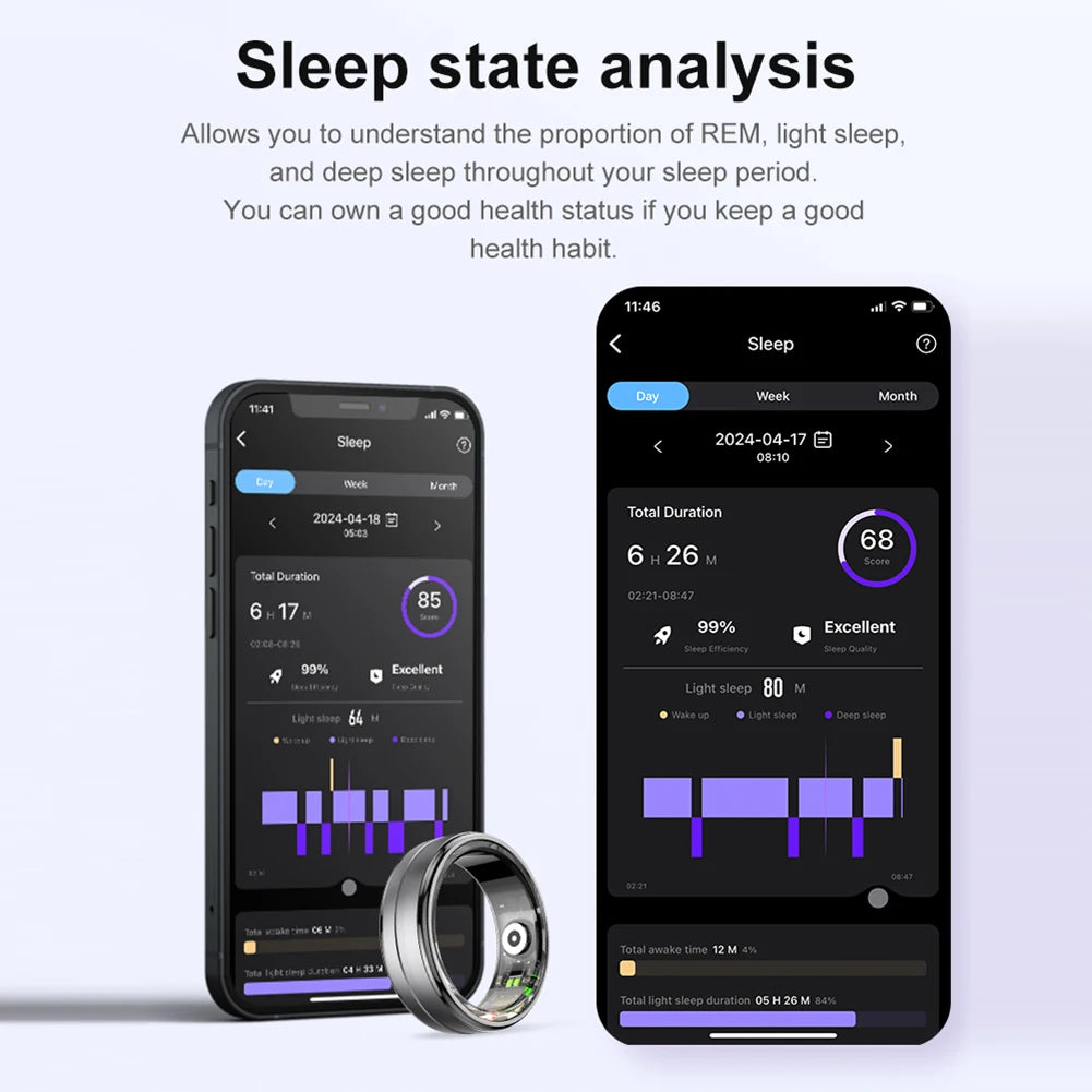 BT Smart Ring – Wearable Fitness Tracker with Heart Rate & Sleep Monitoring