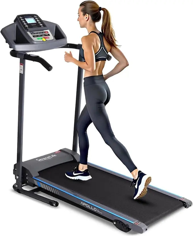 Electric Folding Smart Treadmill with Manual Incline Adjustment