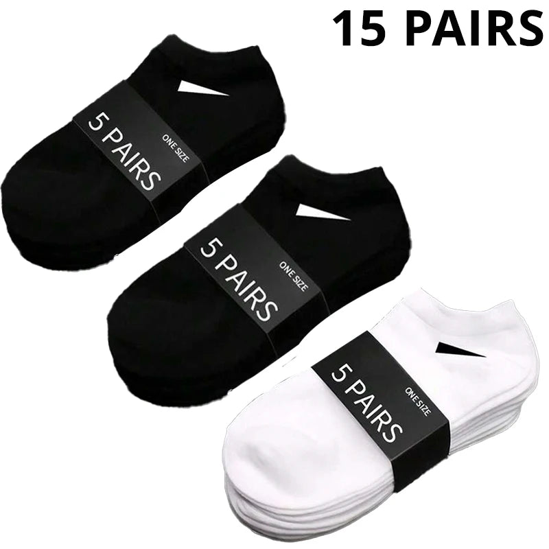 Unisex Casual Plain Color Boat Socks – Breathable, Sweat-Absorbing Comfort All Day