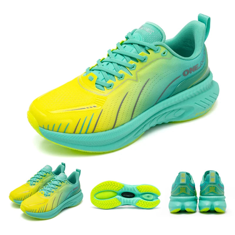 👟 ONEMIX White Road Running Shoes – Lightweight Air Cushion Performance