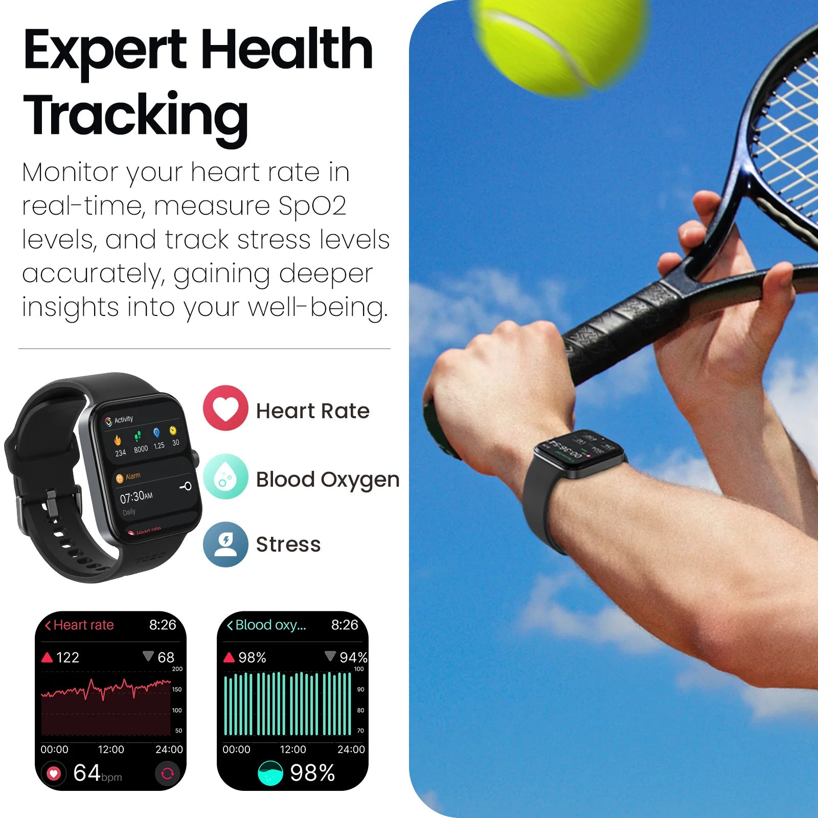TOZO S4 AcuFit Smartwatch – 1.78" AMOLED Fitness Tracker