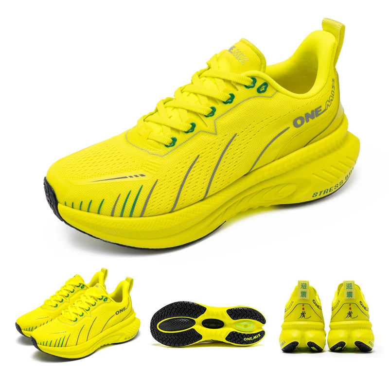 👟 ONEMIX White Road Running Shoes – Air Cushion Comfort & Performance
