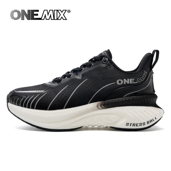 👟 ONEMIX White Road Running Shoes – Air Cushion Comfort & Performance