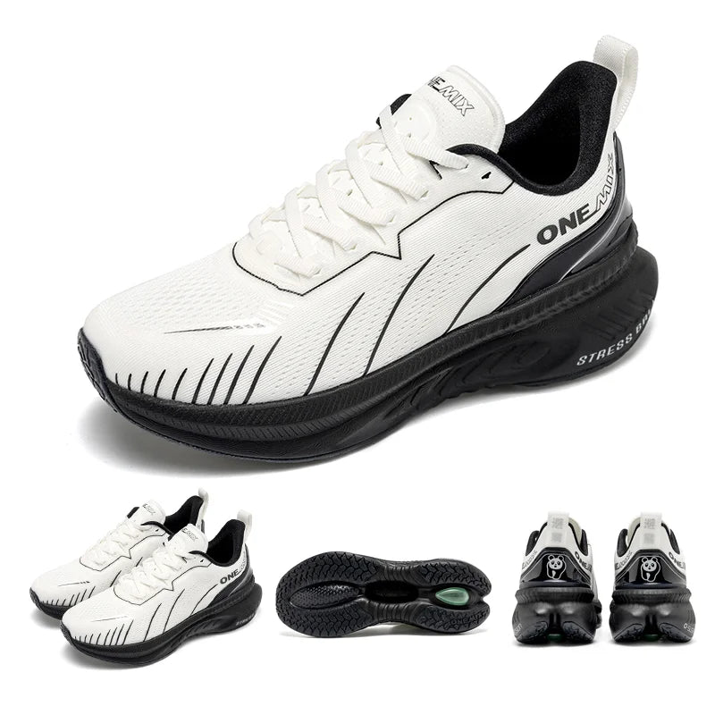 👟 ONEMIX White Road Running Shoes – Air Cushion Comfort & Performance