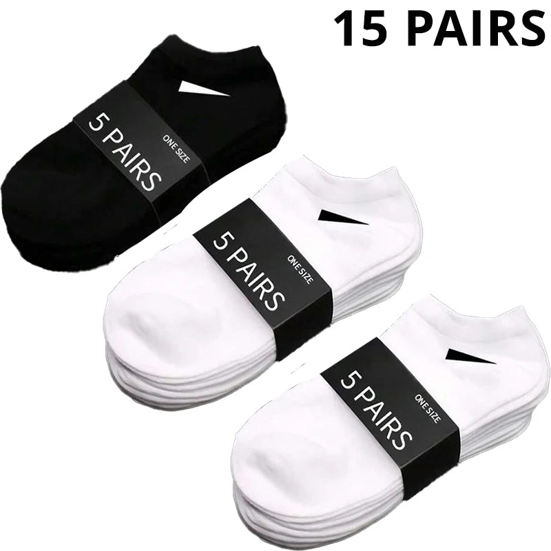 Unisex Casual Plain Color Boat Socks – Breathable, Sweat-Absorbing Comfort All Day