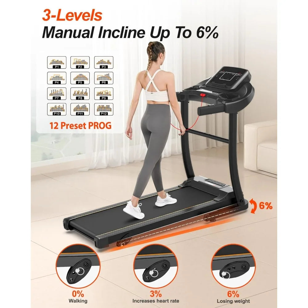 3.0HP Portable Small Treadmill with Speakers