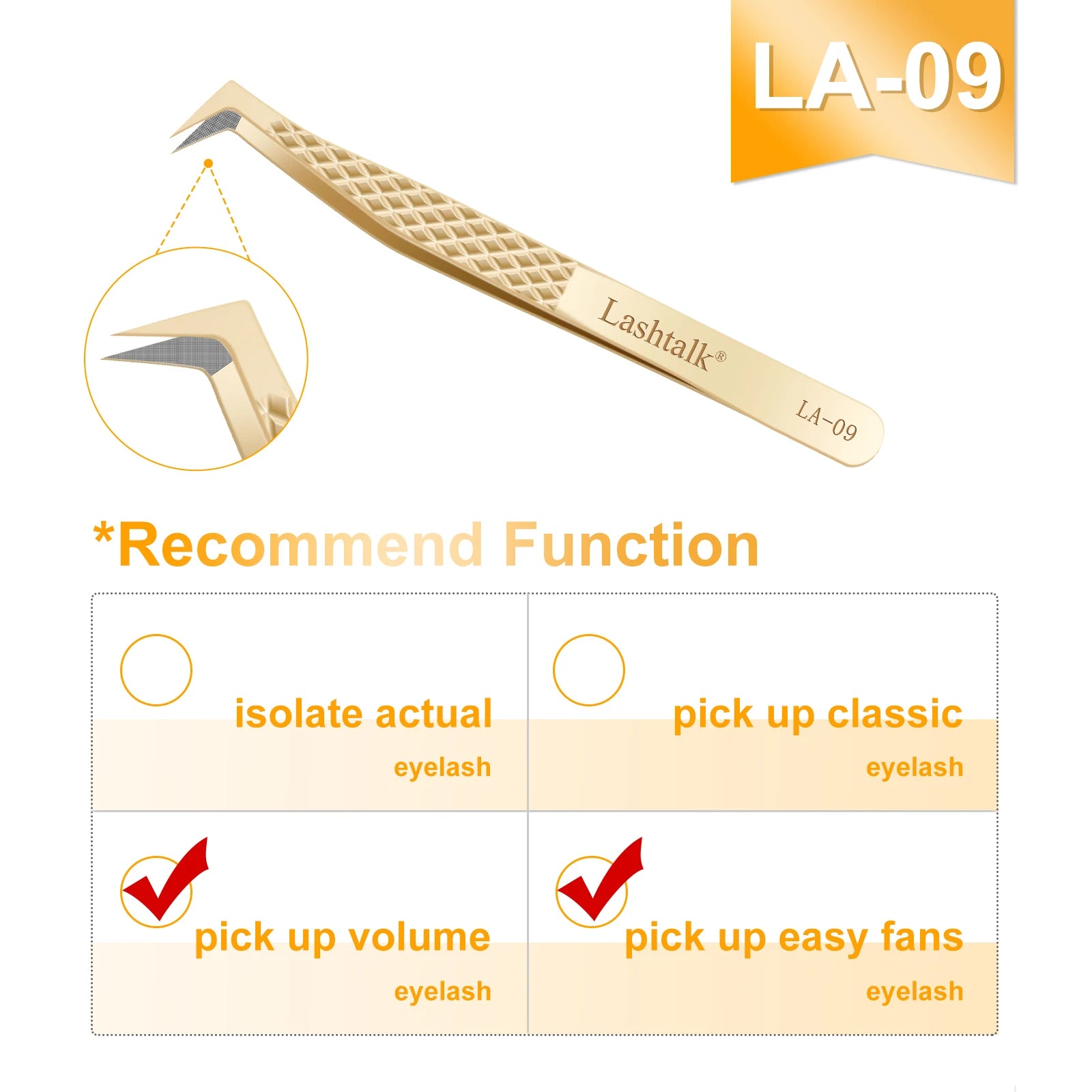 Lashtalk Precision Fiber Tip Tweezer – Diamond Grip, Flawless Lash Control