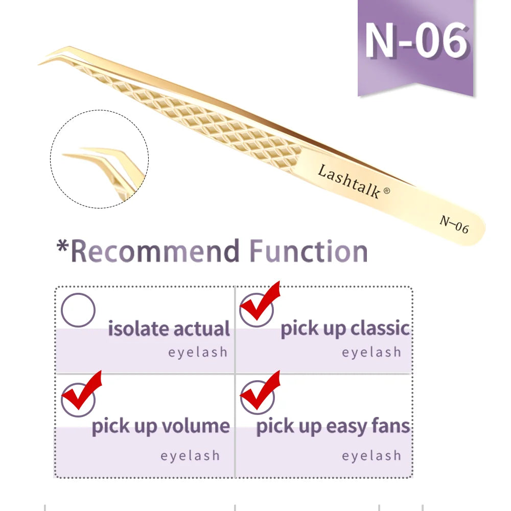 Lashtalk Precision Fiber Tip Tweezer – Diamond Grip, Flawless Lash Control