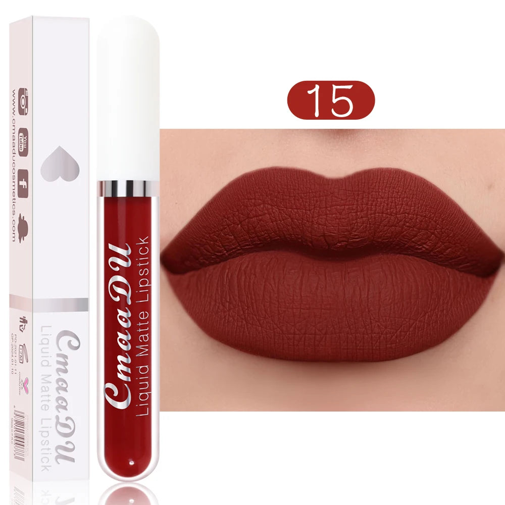 💋 CmaaDu Matte Lip Gloss Liquid Lipstick – Long-Lasting, Waterproof Red Tones