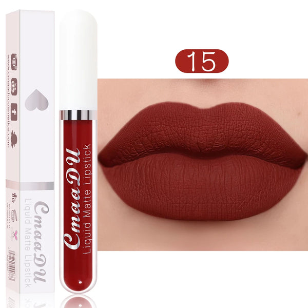 💋 CmaaDu Matte Lip Gloss Liquid Lipstick – Long-Lasting, Waterproof Red Tones