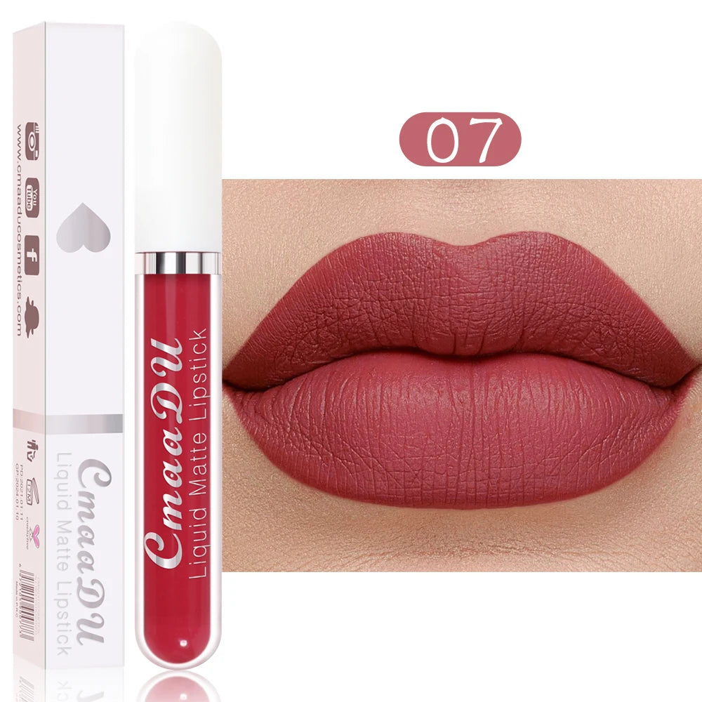 💋 CmaaDu Matte Lip Gloss Liquid Lipstick – Long-Lasting, Waterproof Red Tones