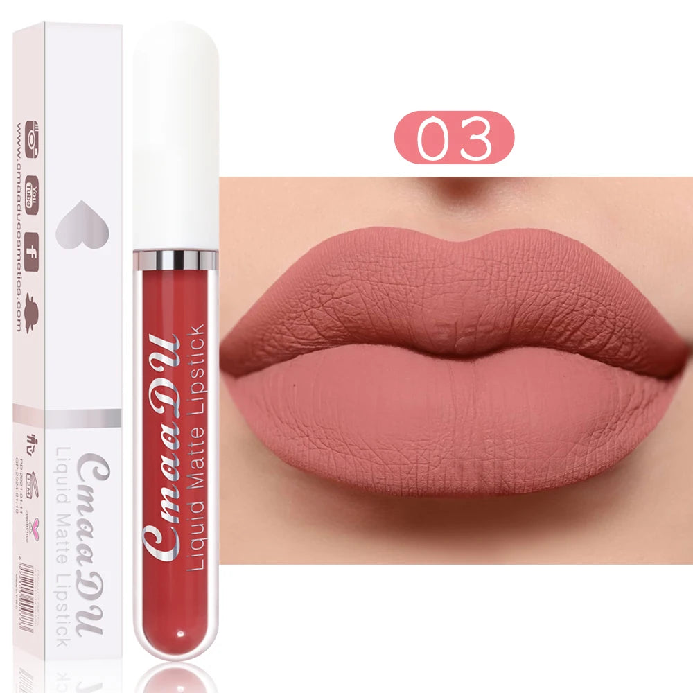 💋 CmaaDu Matte Lip Gloss Liquid Lipstick – Long-Lasting, Waterproof Red Tones