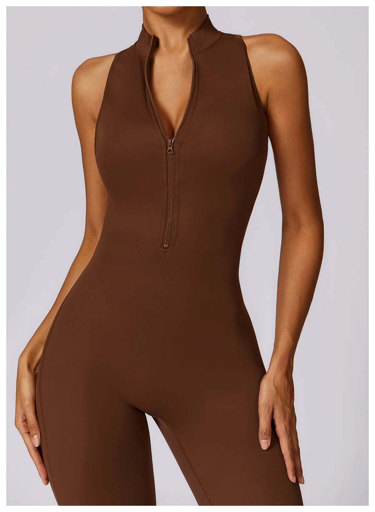 🔥 Women’s V-Back One-Piece Sports Jumpsuit – Backless Workout Bodysuit