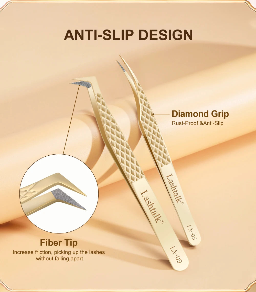 Lashtalk Precision Fiber Tip Tweezer – Diamond Grip, Flawless Lash Control