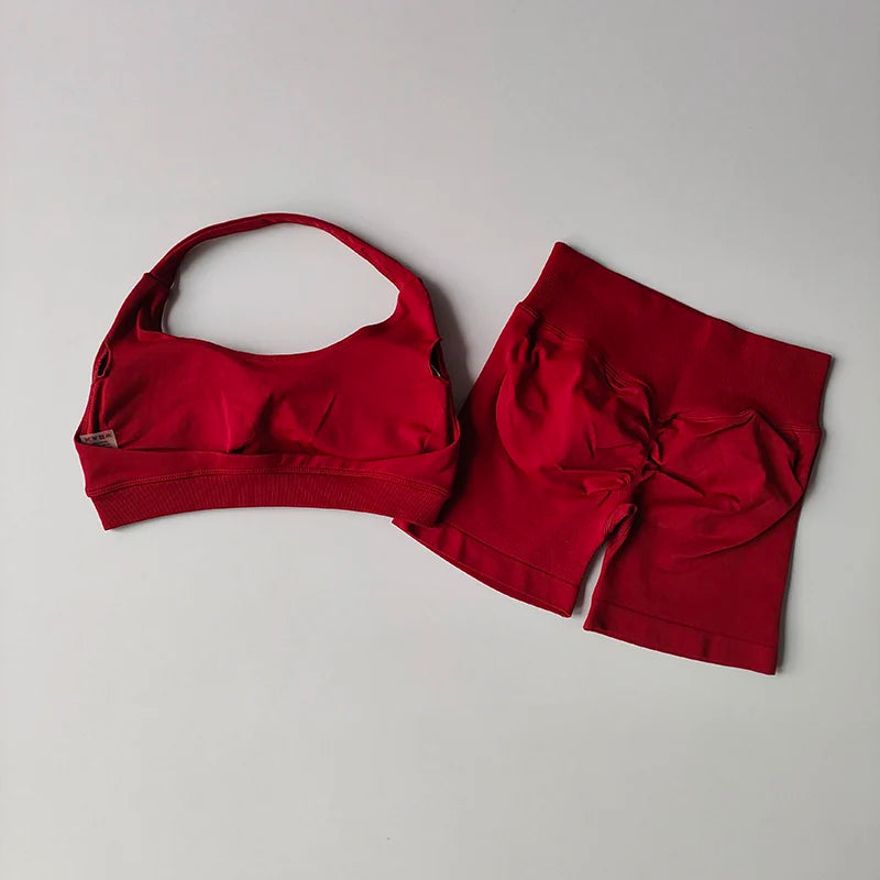 :  🧘‍♀️ 2 Pieces Seamless Yoga Set – Women’s Sports Bra & Shorts Workout Outfit