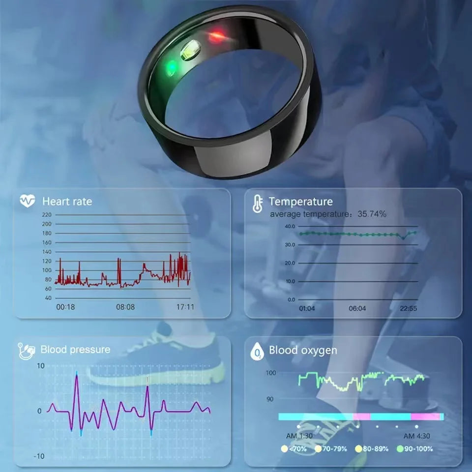 SR200 Smart Ring – Health Tracker with Heart Rate & Oxygen Monitor