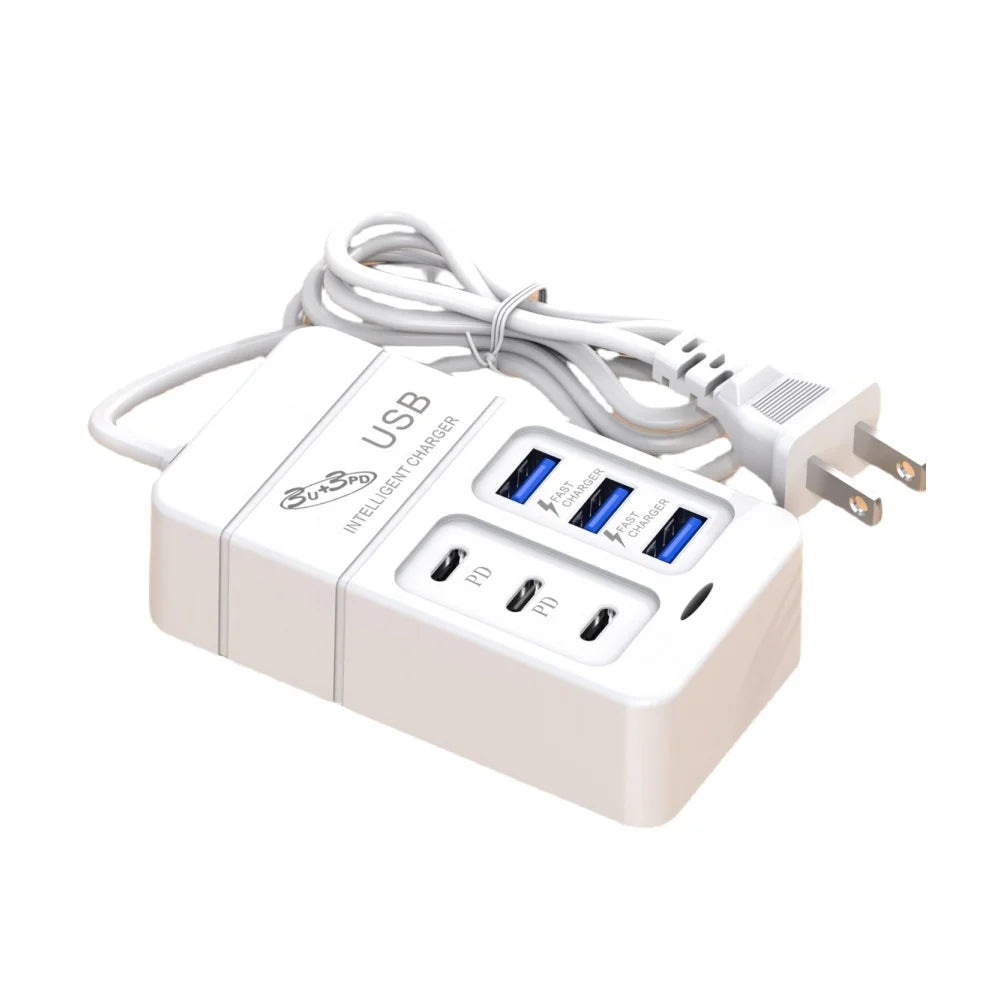 6-in-1 USB Charger – 35W Fast Charging Hub for All Your Devices