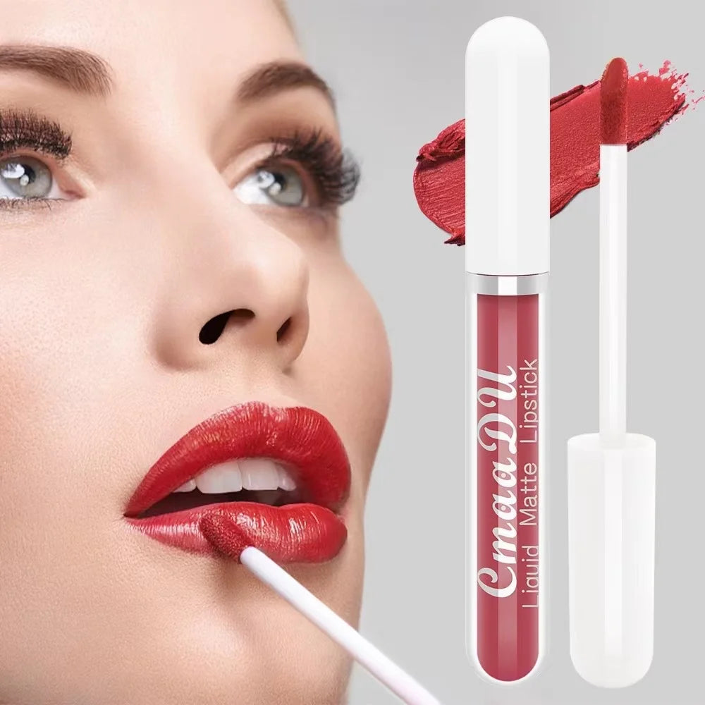 💋 CmaaDu Matte Lip Gloss Liquid Lipstick – Long-Lasting, Waterproof Red Tones