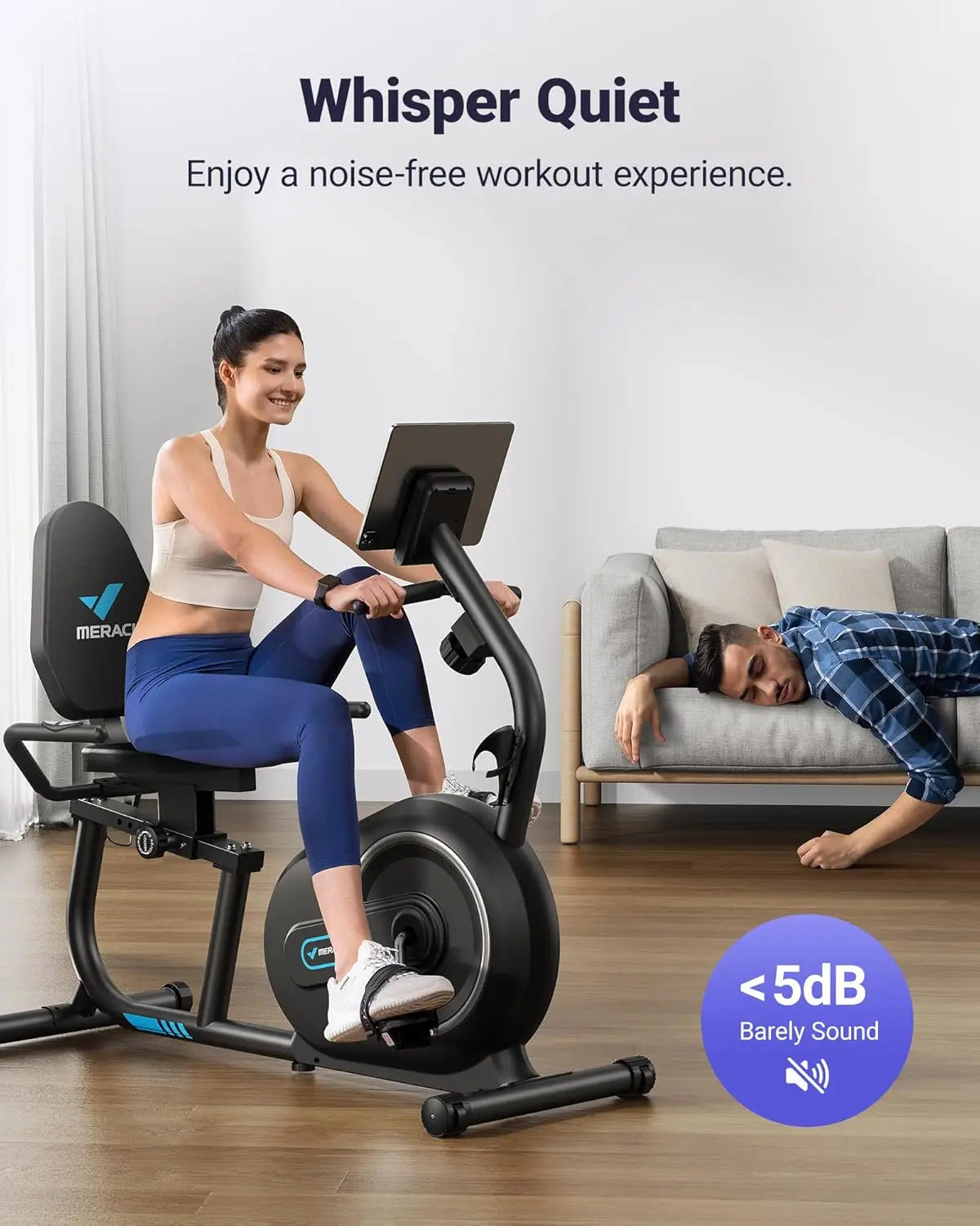 MERACH Recumbent Exercise Bike with Smart Bluetooth & App