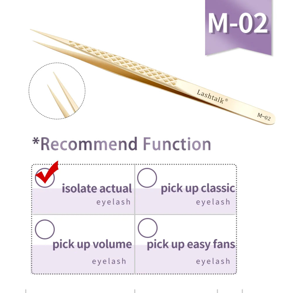 Lashtalk Precision Fiber Tip Tweezer – Diamond Grip, Flawless Lash Control