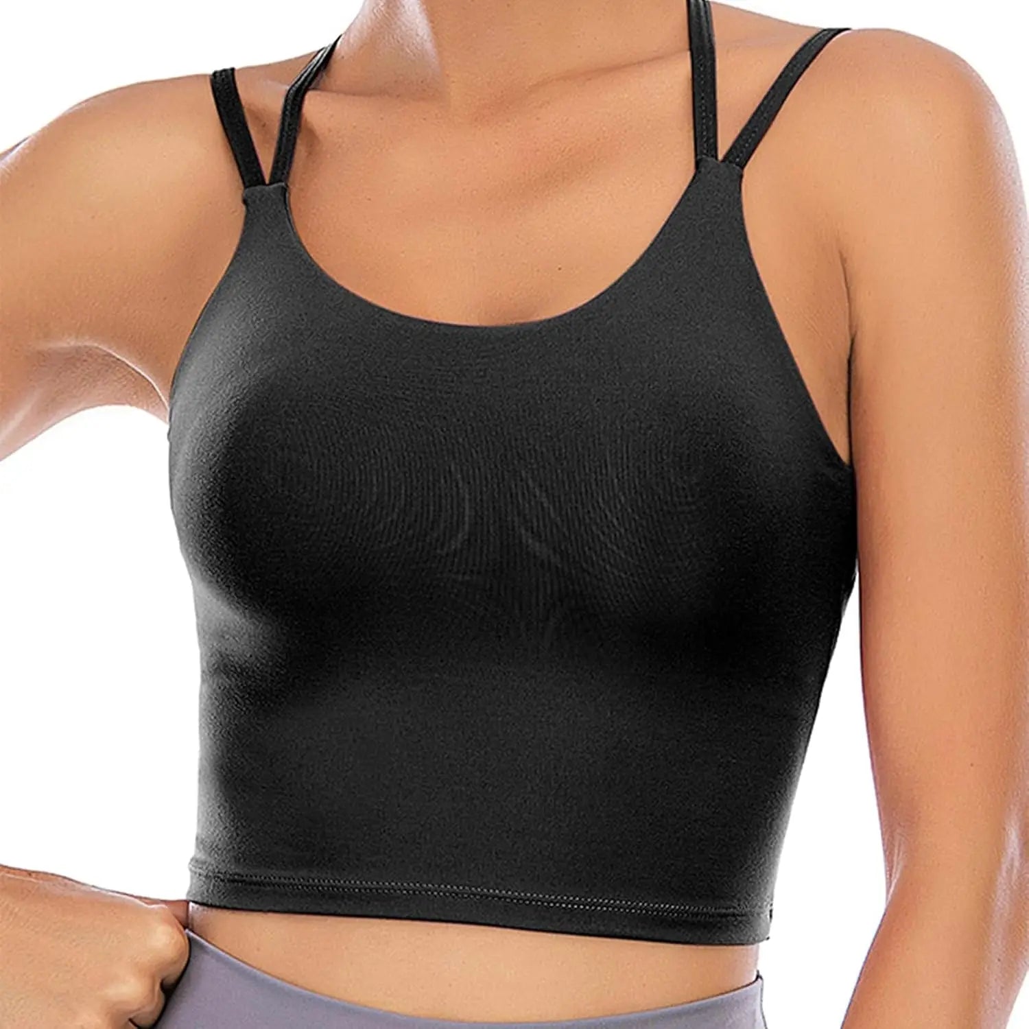 Women’s Padded Sports Bra Crop Top with Built-In Support