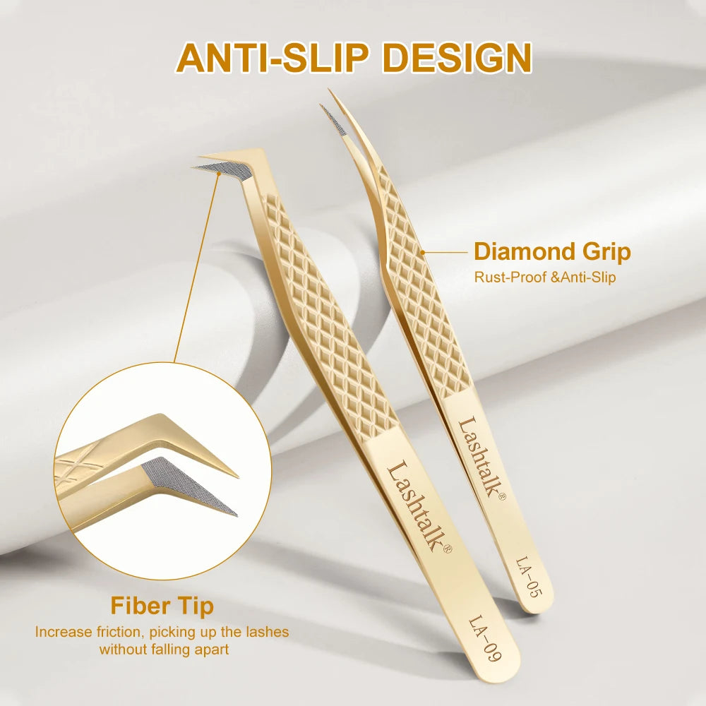 Lashtalk Precision Fiber Tip Tweezer – Diamond Grip, Flawless Lash Control