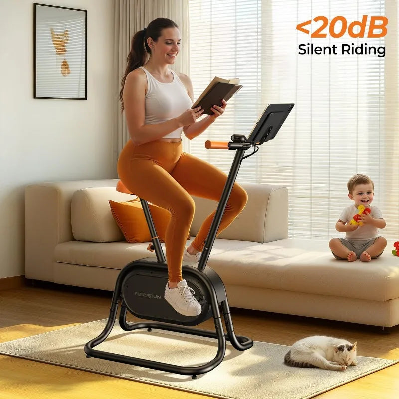 FEIERDUN Smart Upright Exercise Bike with Bluetooth & App