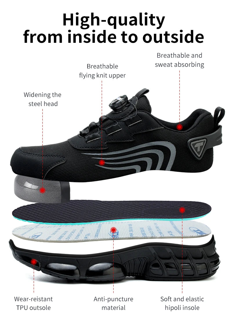 👟 Rotary Button Safety Shoes – Fashion Meets Protection