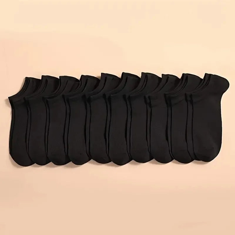 Unisex Casual Plain Color Boat Socks – Breathable, Sweat-Absorbing Comfort All Day