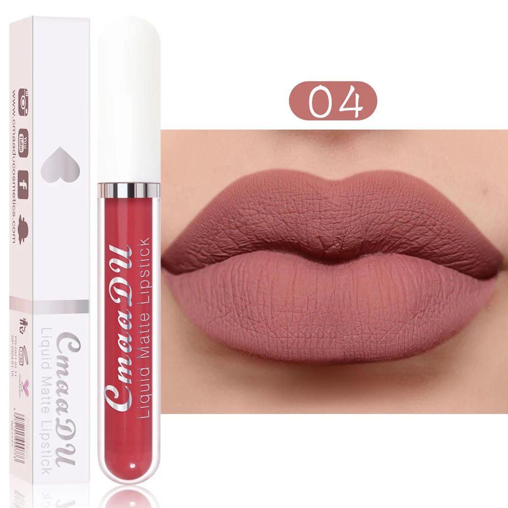💋 CmaaDu Matte Lip Gloss Liquid Lipstick – Long-Lasting, Waterproof Red Tones