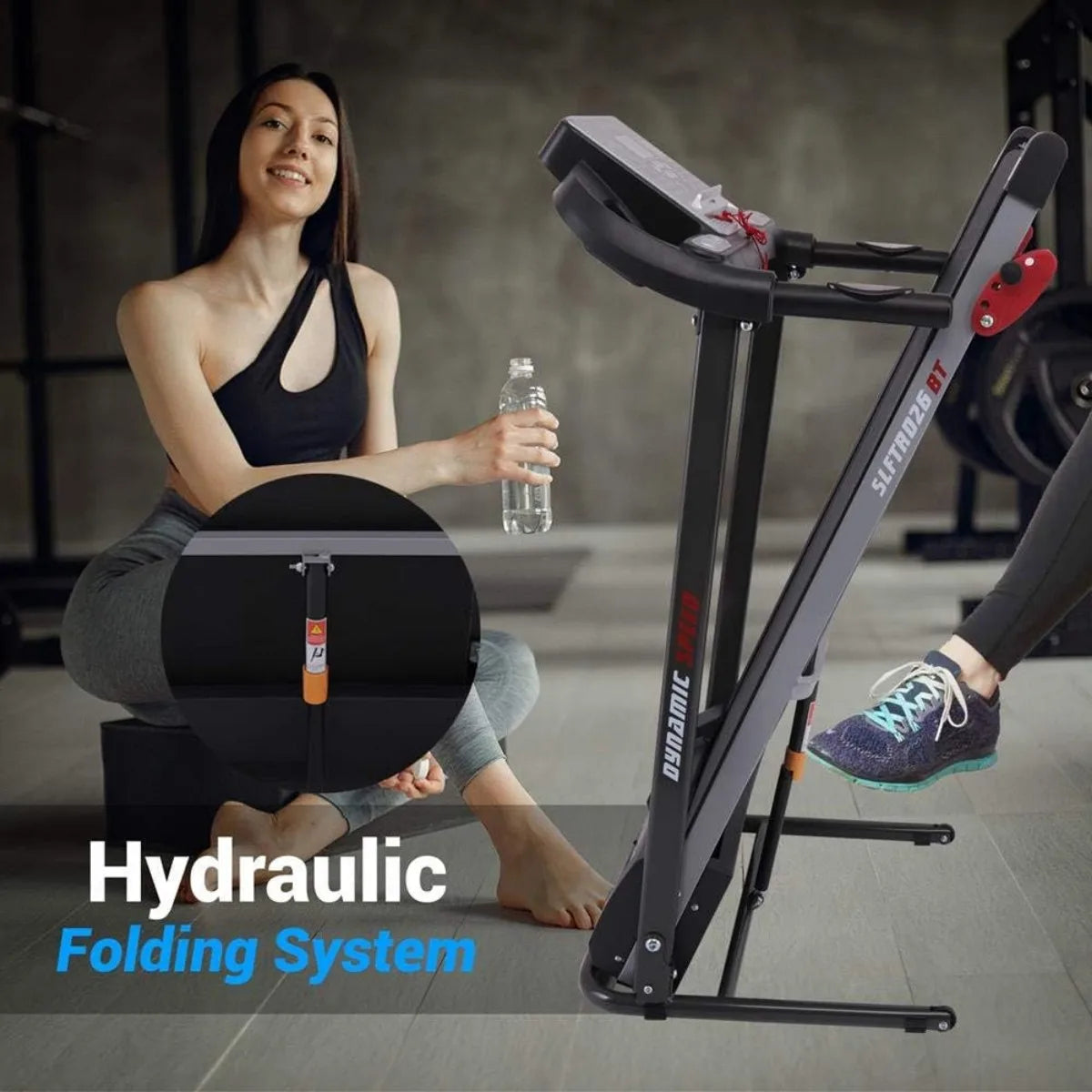 Electric Folding Smart Treadmill with Manual Incline Adjustment