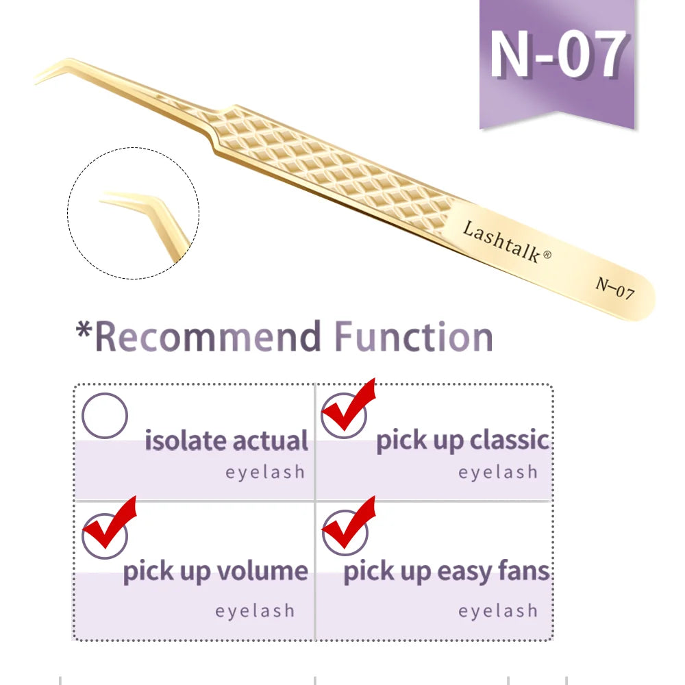 Lashtalk Precision Fiber Tip Tweezer – Diamond Grip, Flawless Lash Control