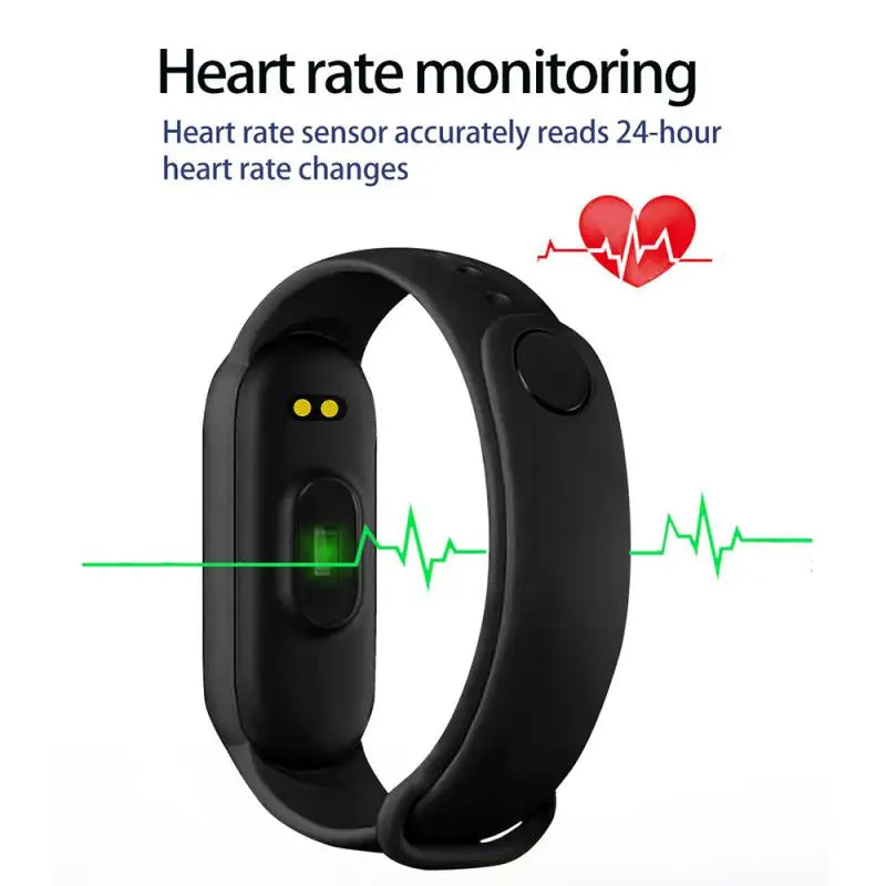 M6 Fitness Smartwatch – Heart Rate & Blood Pressure Monitor, Waterproof