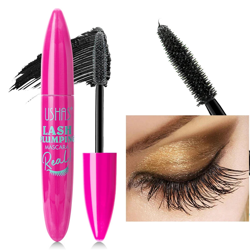 🌟 USHAS Ultra Long Lasting 4D Waterproof Mascara – Fiber Lash Extension